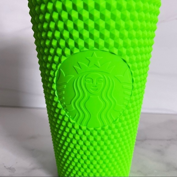 Starbucks Halloween 2021 Neon Green Studded Tumbler Cup with Straw- 16 oz - Picture 2 of 4